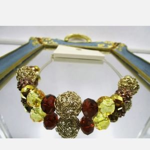 New goldtone fall colors beaded necklace